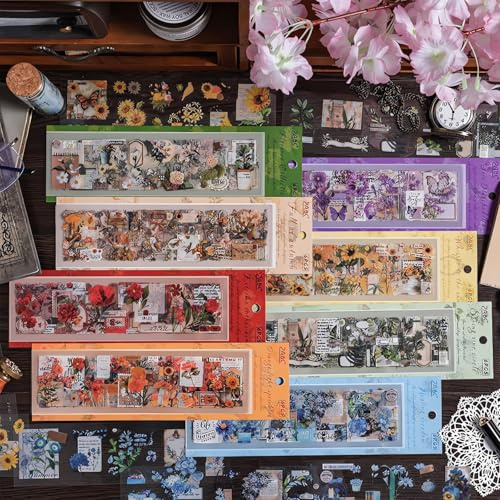 HAIYUU Cinta PET para diarios y scrapbooking, 6 rollos Washi Tape cinta washi decorativa pre-cortada Masking Tape para journaling bíblico, scrapbooking,Decorar Regalos de tarjetas y álbumes de fotos