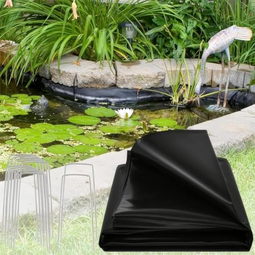 Revestimiento reforzado de 0,5 mm, resistente a los rayos UV, fácil de cortar, preformado para estanques naturales, cascadas, estanques de koi y jardines acuáticos, solución flexible