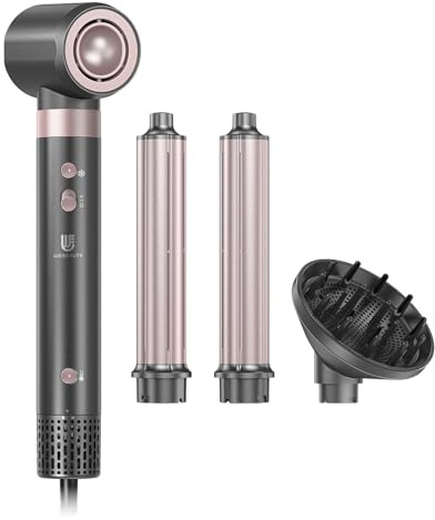 webeauty Dual-Spannung 4in1 Hairstyler Neu Upgrad,110,000 U/Min, 30M/S, Haartrockner mit Lockenstab Automatisch, Diffusor, 500 Millionen Negative Ionen Föhn für Trocknen, Locken, Haarpflege