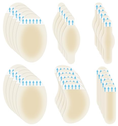 Hydrocolloid Blister Plasters for Feet, 30 Pcs Waterproof Hydrocolloid Bandages for Heel, Invisible Blister Cushions for Heel for Feet Heel Prevent Friction