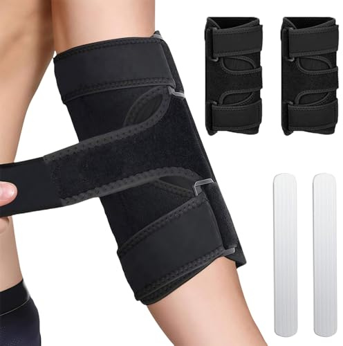 flintronic 2 stycken justerbara armbågsband med kardborreband och sidostabilisatorer, bandage armbågar för smärtlindring vid tennisarm, golfarm, seninflammation, män och kvinnor