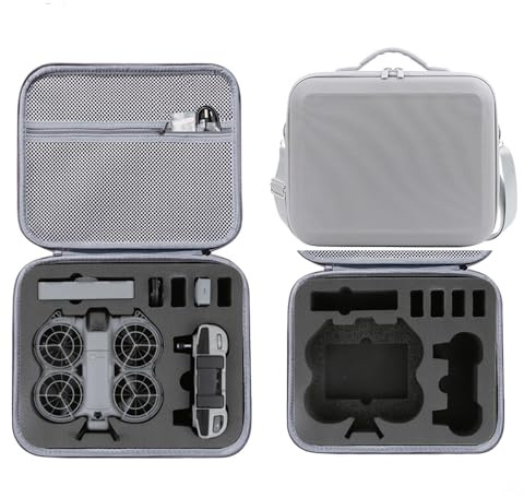 Hårt bärväska för DJI Neo 2 resväska bärbar förvaringsväska med axelrem för Neo2 Motion Fly More Combo, RC-N3, batteriladdningsnav och tillbehör, Grått, Hårt bärväska för Neo 2