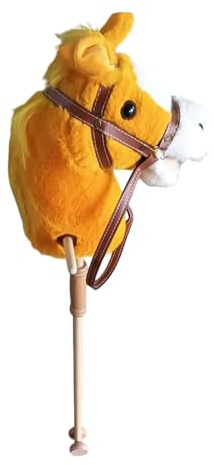 Milageto Caballo de Peluche para Montar, Divertido Caballo de Madera con Cabeza de Peluche y Ruedas, Ideal para niños de 3 años o más, Ideal como
