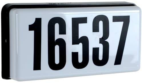 Designers Fountain Lighted House Number Sign, 2-Light Outdoor Home Address Plaque, 10 Inch, Black, 31310-BK