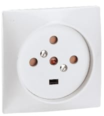 055427 - Socle de prise de courant murale Legrand à vis 3P+N+T 20A - Encastrable à terre plate - 80x80mm