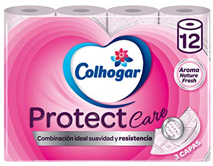 Papel Higiénico COLHOGAR Cuida&Protege Odor Block, 3 capas, paquete 12 rollos - Rosa