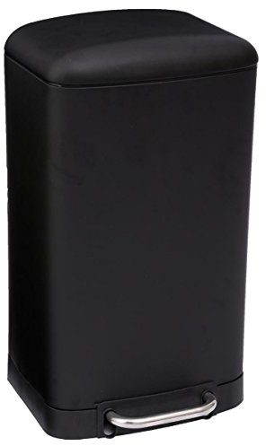 JJA 133684 Poubelle Métal Noir 35 x 32 x 62 cm 30 L