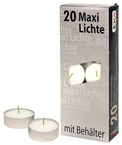 Sigro 20 Pieces Maxi Tealights Candles Set with Aluminium Spout, Aluminum, Silver, One Size