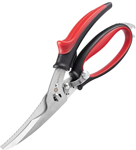 BBSoL Poultry Shears Heavy Duty Professional – Sharp Kitchen Scissors – Meat & Game Scissors Split Apart - Stainless Steel Turkey Shears - Spring Loaded Ergonomic Handles - All Purpose Kitchen Shear