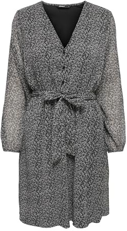 Only Abito da Donna Black/AOP: Cera Ditsy S