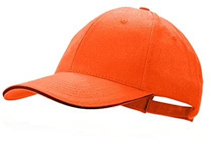 BLUECHOLON baseballkeps padel golfmössa, 6 paneler av 100 % bomull, kammad, justerbar stängning, mössa för män, kepsar för kvinnor, unisex, apelsin, 58 cm