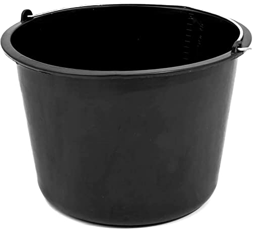 Cubo de mortero (20 L, 36,5 cm), color negro
