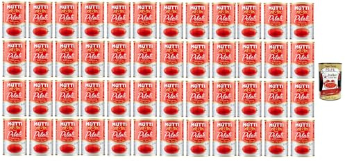 48x Mutti Pomodori Pelati Geschälte Tomaten 100% italienische Tomaten 400g Dose Tomaten Sauce + Italian Gourmet polpa 400g