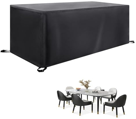 IKDZCM Abdeckung für Gartenmöbel 120x50x50cm/LxWxH Schwarz Gartenmöbel Abdeckung Wasserdicht Abdeckplane Gartenmöbel Winterfest Schutzhülle Gartentisch Abdeckung für Möbelsets Tische und Stühle
