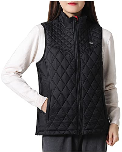 USB Heated Gilet Womens, Heated Vest Tops for Men, Slim Heated Jacket Waistcoat Coat Clothing Clothes Body Warmer Electric Adjustable For Winter Outdoor Hiking Riding Skiing Hunting Camping