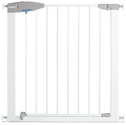 Munchkin Lindam Porte Cancelletto di Sicurezza per Bambini e Animali Domestici, Barriera per Scale e Vani Porta, Fissaggio a Pressione Senza Viti, Larghezza da 76 a 82 cm, Colore: Bianco