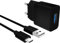 MyGadget Micro USB Ladegerät - 1x Netzteil (2A | 5V) & 1x Kabel (1m) für Smartphone & Tablet, Samsung (u.a. S6 | S7). HTC, Sony, Nexus in Schwarz