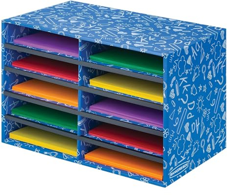 Bankers Box Classroom Collection 10-Compartment Mail Sorters, 19.5 x 12.375, Blue (3384201)
