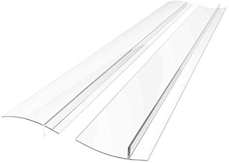 Linda’s Essentials Silicone Stove Gap Covers (2 Pack), Heat Resistant Oven Gap Filler Seals Gaps Between Stovetop and Counter, Easy to Clean Stove Gap Guard (21 Inches, Clear)