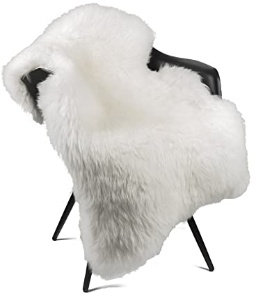 Schaffell Lammfell Weiß groß 100-110 cm echtes Fell ökologische Gerbung in Deutschland hergestellt
