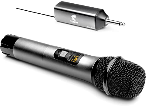 TONOR TW620 Wireless Microphones for Singing, UHF Metal Cordless Handheld Mic with Rechargeable Receiver for 6.35mm audio Interfaz, Amplifier, PA System, Singing Karaoke Machine,200ft(LOS) Range, Grey