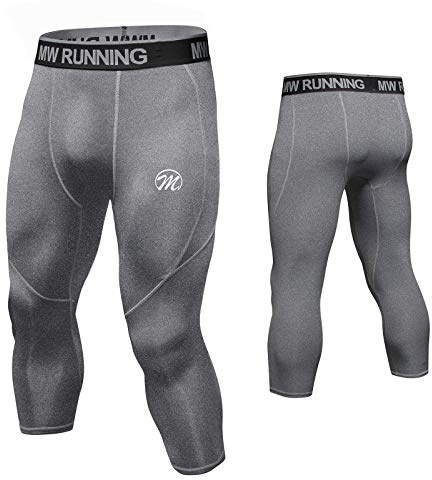 MEETWEE Pantalon de Compression Homme, 3/4 Fitness Legging Sport Collant Séchage Rapide Baselayer Long Tight pour Gym Jogging Cyclisme