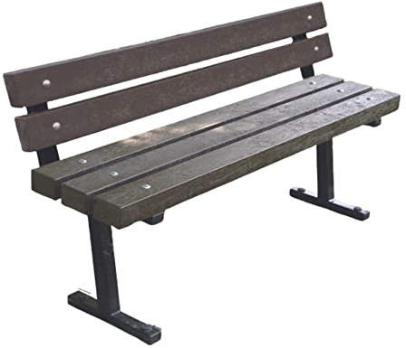 Tamstar Recycled Plastic Profile 3 Seater Garden Bench With Back Rest Brown