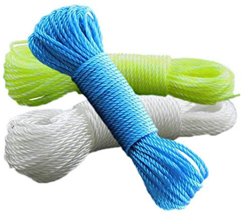 TOSSPER 10 M Vêtements Lines, Nylon Corde À Linge Corde À Usages Multiples pour Camping en Plein Air Jardin Garage (Couleur Aléatoire)