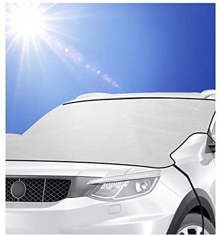 URAQT Frontscheibenabdeckung Winter, Faltbar Windschutzscheibenabdeckung Autozubehör, Scheibenabdeckung Auto Frontscheibe, autoabdeckung winter für die Windschutzscheibe gegen Schnee/Frost/Staub/Sonne