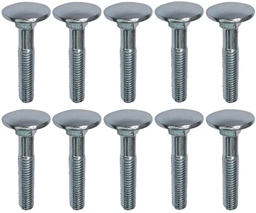 AERZETIX - C48984 - Juego de 10 pernos de carrocería/arado redondo con cuello cuadrado - pernos de carruaje - M6x35mm - acero galvanizado - DIN 603