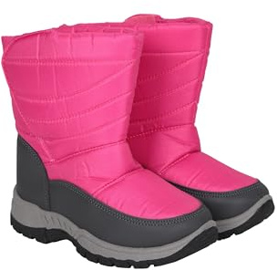 Mountain Warehouse Caribou Junior Kids Snow Boots - Snowproof, Fleece Lining, Warm, Insulated, High Traction Sole - Ideal For Bright Pink Toddler Shoe Size 7