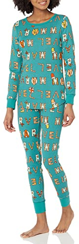 Amazon Essentials Disney | Marvel | Star Wars Lot de Pyjamas en Coton, Coupe Ajustée Femme, Festive Marvel - Womens Snug Fit, S