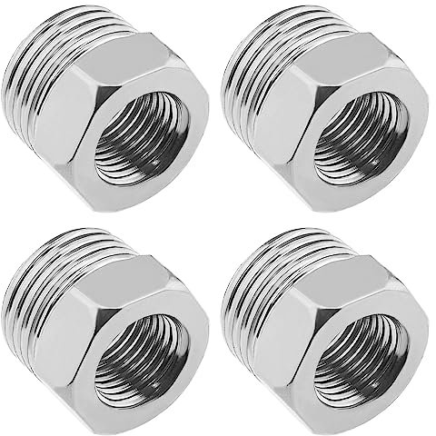 Be In Your Mind 4pcs 1/2 Mâle à 1/4 Femelle Connecteur Raccords de Réducteur de Conduite d'eau Accessoires de Réducteur de Filetage pour Tuyaux Réservoirs d'eau Installations Sanitaires Fil BSP