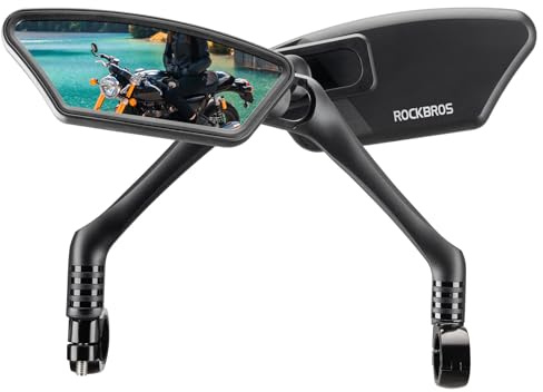 ROCKBROS Bike Mirrors, 360°Rotatable for 21-26mm Handlebar, 1 Pair