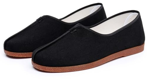 YunPeng Men's Kung Fu Shoes Chinese Traditional Old Beijing Shoe, Anti Slip TPR Sole Martial Arts Tai Chi Shoes Black