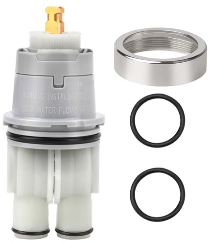 RP46074 Delta Shower Cartridge Replacement for Delta 13/14 Series Single Handle Bath Tub Shower Faucet Universal Delta Shower Valve Cartridge Replacement Parts Repair Kit with RP22734 Bonnet Nut