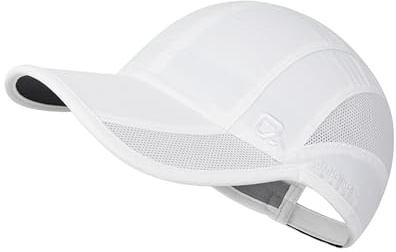 GADIEMKENSD Outdoor Running Hat Men Cooling Golf Hat Women Baseball Cap Quick Dry Breathable Mesh UPF50+ Sun Cap Trucker Dad Hats for Tennis Summer Beach Pickleball Plain White M/L 7-7 1/2