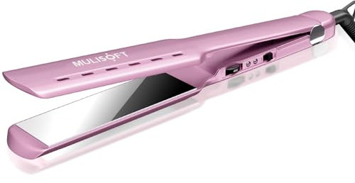 MULISOFT Piastra lisciante in titanio da 45 mm, per capelli spessi ricci e lunghi (viola)