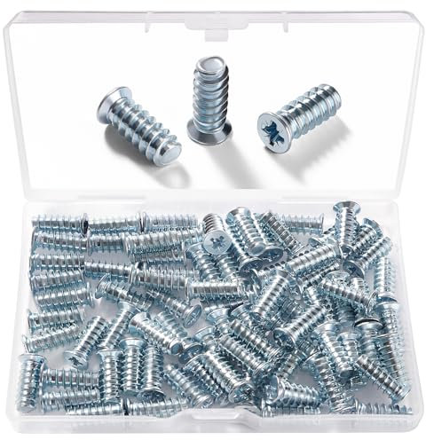 VooGenzek 75 Pezzi M6.3 * 16 mm Viti Euro, Vite Speciale per Mobili, Viti Euro a Testa Svasata, per Armadi da Cucina, Porte, Armadi e Cerniere
