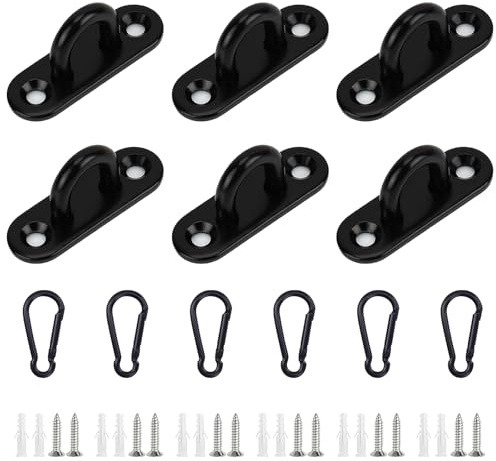 FISH DRAGATE 6 pcs plaque oeillet acier inoxydable m5,crochet inox avec vis et tube télescopique,mousquetons,crochets de fixation pour bateau, plafond, balançoire, hamac
