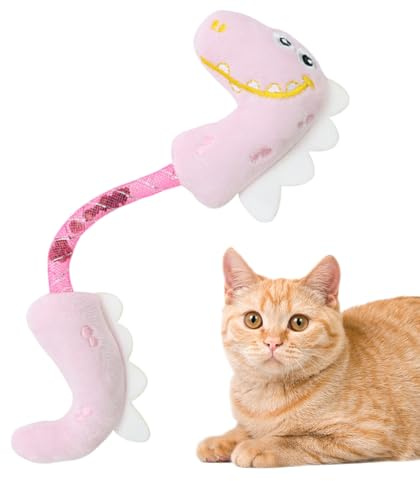 Jouet de dentition pour chat – à mâcher en forme d'animal en peluche, anneau de dentition élastique anti-morsure, accessoire de meulage léger, adorable animal apaisant | Aide à l'entraînement p