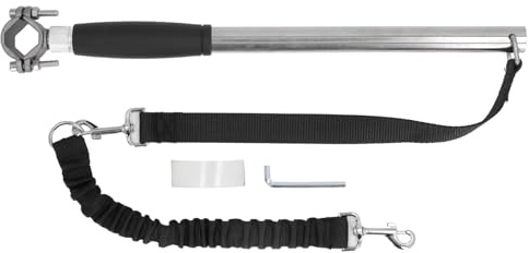 Einziehbare Fahrrad-Hundeleine, Edelstahl Hundeleine fürs Fahrrad mit Handsfree-Funktion und elastischem Band für Radfahren, Joggen und Training, verstellbare Sicherheitsleine für