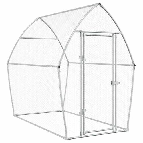 Galvanised Steel Chicken Cage 200x105x182 cm Spacious Outdoor Enclosure for Hens Ducks and Small Animals with Lockable Door