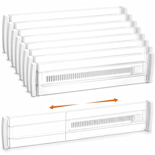 8 Pezzi Divisori per Cassetti Regolabili, Separatori per Cassetti(30-52cm)