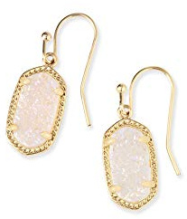 Kendra Scott Lee Drop Earrings for Women, Fashion Jewelry, Gold-Plated, Iridescent Drusy