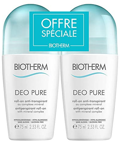 Biotherm Deo Pure roll-on antiperspirant set med 2x75 ml