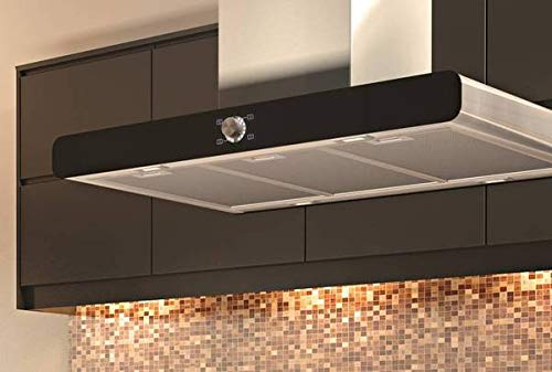 Airforce F121 Slim 90cm Island Cooker Hood - Stainless Steel & Black