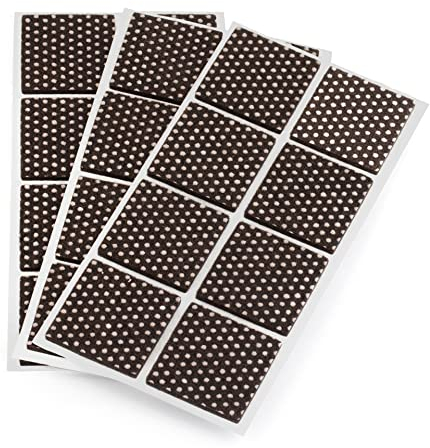 LouMaxx Antirutsch Pads selbstklebend | Anti Rutsch Pads 30 x 30 mm | Rutschhemmende Möbelstopper mit extra starkem Halt - 24 Filzgleiter Gummi Noppen in Braun