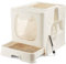 Vealind Covered Cat Litter Box with Lid for Small and Medium Cats, Top Entry Drawer Type with Front Door Cat Litter Tray (White)