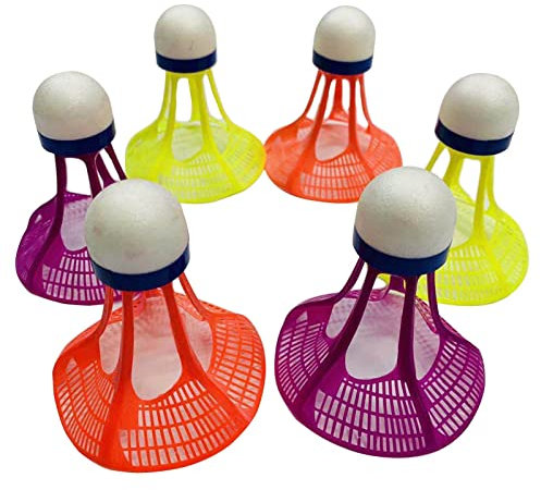 Genikeer Winddichtes Badminton Airshuttle | Advanced Nylon Kunststoff Federbälle | Luft-Badminton-Federball | Winddichte Langlebige Badmintonbälle Für Hinterhöfe, Drinnen, Draußen, Zufällige Farbe
